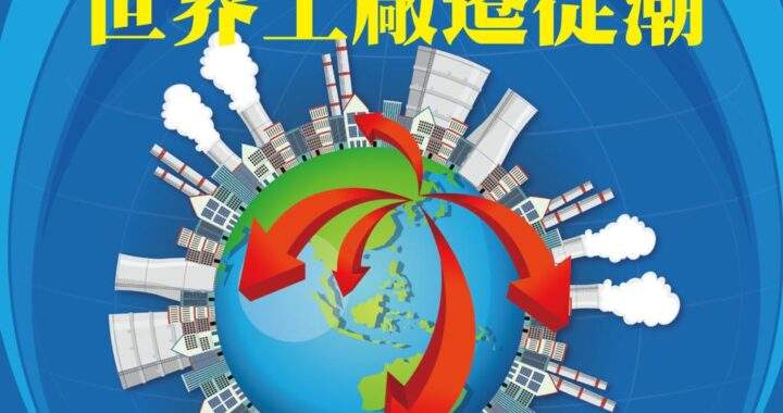 全球供應鏈重組示意圖展示世界工廠產能由中心向東協與印度遷移趨勢